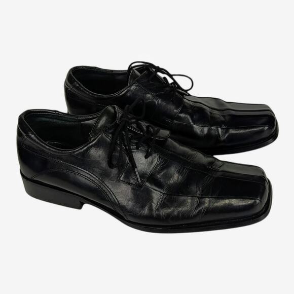 GIORGIO BRUTINI Men’s Black Leather Dress‎ Shoes Size 10.5M Square Toe Oxfords - Picture 1 of 11